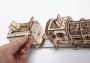 Dřevěné 3D mechanické puzzle - parní lokomotiva s tendrem