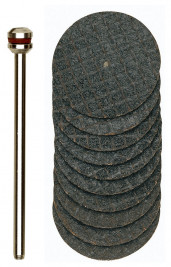Řezné kotouče pr. 22x0,8mm - sada 10 ks + trn