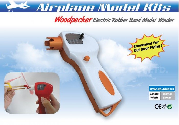 Náhled produktu - Elektrická navíječka gumového svazku pro modely letadel - oranžová