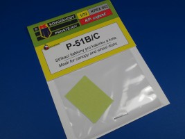 <p hidden>A</p>1:72 P-51B/C – stříkací šablony pro kabinku a kola