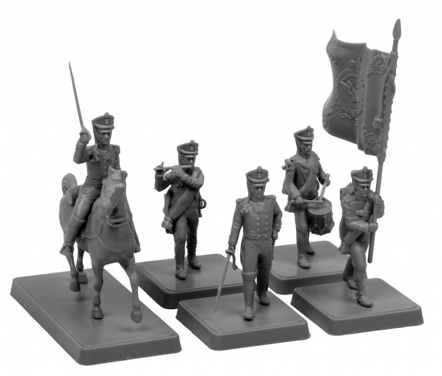 ZVESDA 6816 French Line Infantry Command Group 1812 1:72 Snap Fit Model Kit 