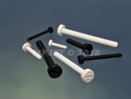 Polyamidový šroub M4x40 s uzavřenou drážkou, černý (4 ks)