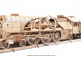 Dřevěné 3D mechanické puzzle – parní lokomotiva V-Expres s tendrem