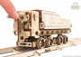 Dřevěné 3D mechanické puzzle – parní lokomotiva V-Expres s tendrem