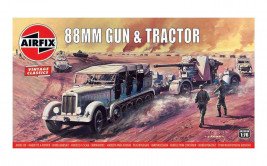 1:76 88mm FlaK Gun & Tractor (Classic Kit VINTAGE Military)