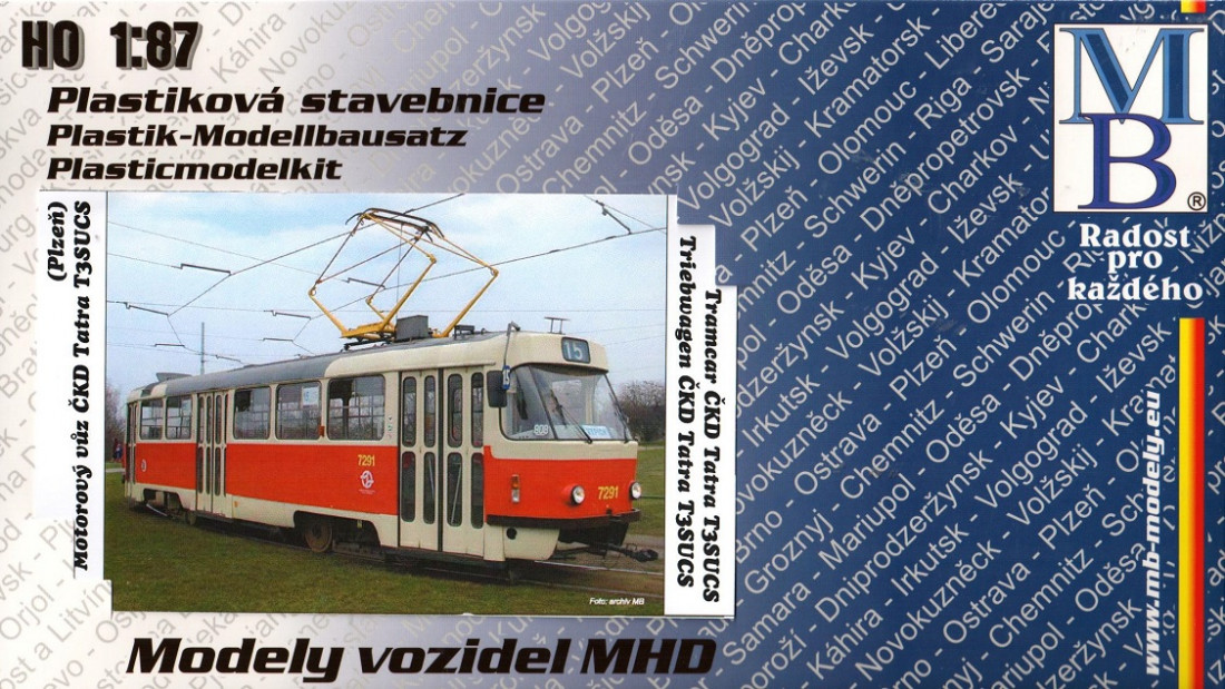 1:87 Stavebnice tramvaje ČKD Tatra T3SUCS, DP Praha, epocha VI