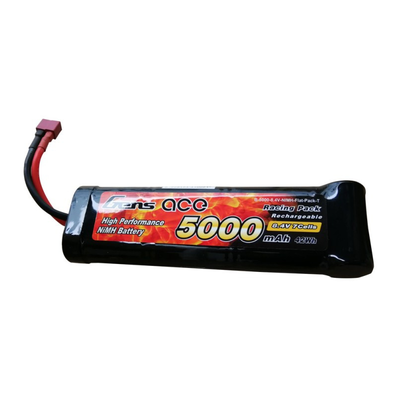 Gens Ace NiMh 5000mAh 8,4V, Flat Type, Dean-T Plug