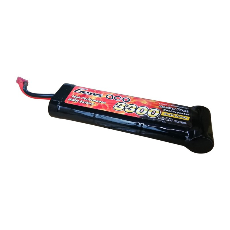 Gens Ace NiMh 3300mAh 8,4V, Flat Type, Dean-T Plug