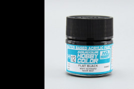 Barva Hobby Color akrylová č. 012 – Flat Black (10 ml)