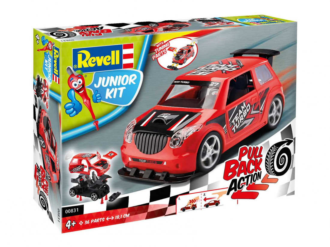 120 Pull Back Rallye Car, Red (Junior Kit)