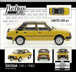 1:43 Škoda 130 L (1985), exportní verze – žlutá/černá