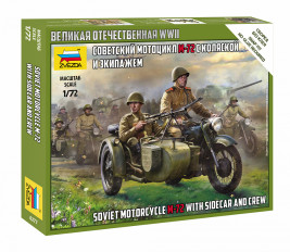 1:72 Soviet M-72 Sidecar Motorcycle w/ Crew