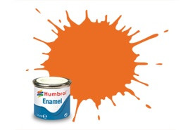 Barva Humbrol emailová č. 018 – Orange Gloss (14 ml)