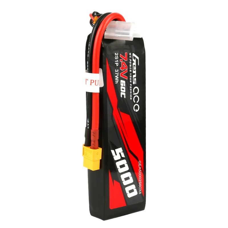 Batterie Lipo 2S Gens ace 2200mAh 7.4V 60C 2S1P prise XT60