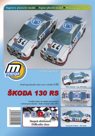 1:24 Škoda 130 RS, Rallye Monte Carlo 1977 (vystřihovánka)