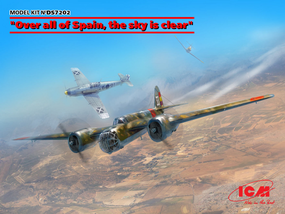 ICM Modellbausatz Sowjetischer Bomber SB 2M-100A | Maßstab 1:72 | Plastikmodell Zum Zusammenbauen
