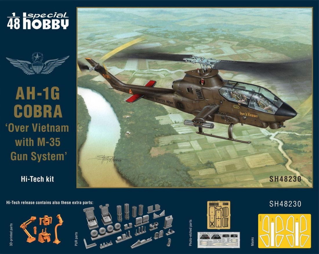 Náhled produktu - 1:48 Bell AH-1G Cobra w/ M-35 Gun System (Hi-Tech Kit)