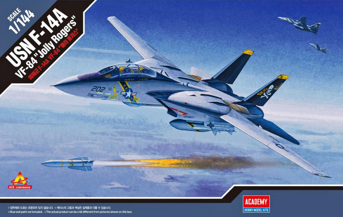 Academy 1/48 Scale USN F-4J VF-84 Jolly Rogers Model Kit - 12305