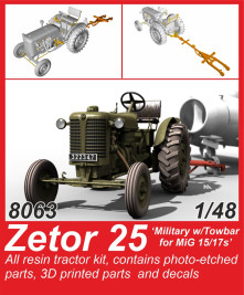 1:48 Zetor 25 ″Military w/Towbar for MiG 15/17s″