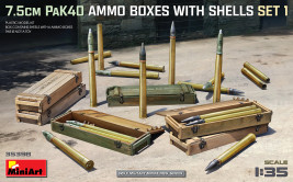1:35 7.5cm PaK 40 Ammo Boxes w/ Shells Set 1