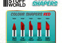 Silikonové štětce Colour Shapers Red Extra Firm, velikost 2 (5 ks)