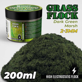 Static Grass Flock 2–3 mm – modelářský posyp mokřad tmavý (200 ml)