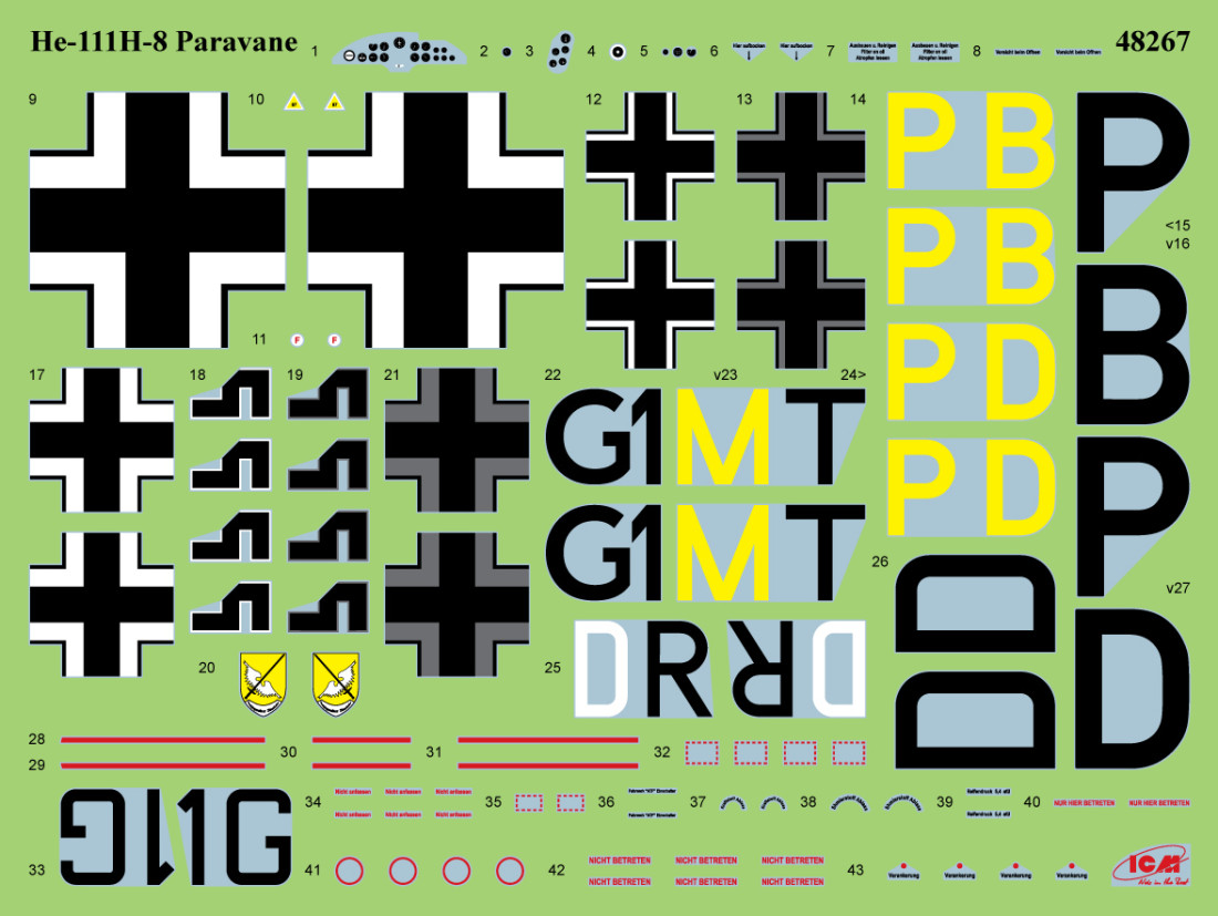 thumbnail image 2 of Peddinghaus 1/48 Heinkel He 111 H Decal Sheet – 3./KG 100 Battle Of Britain WWII – 1034 2 of 5