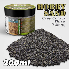 Thin Hobby Sand – Dark Grey 1–3mm (200 ml)
