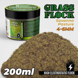 Static Grass Flock 4–6 mm – modelářský posyp savanová pastvina (200 ml)