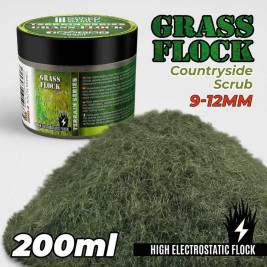 Static Grass Flock 9–12 mm – modelářský posyp venkovské křoviny (200 ml)
