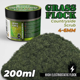 Static Grass Flock 4–6 mm – modelářský posyp venkovské křoviny (200 ml)