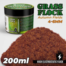 Static Grass Flock 4–6 mm – modelářský posyp podzimní pole (200 ml)
