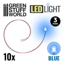 LED dioda modrá 3mm (10 ks)