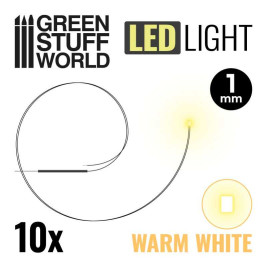 LED dioda teplá bílá 1mm (10 ks)