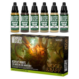 Acrylic Paint Set – Wood & Bark (6× 17 ml)