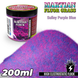 Martian Fluor Grass 4–6 mm – modelářský posyp Sulley Purple Blue (200 ml)