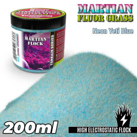 Martian Fluor Grass 4–6 mm – modelářský posyp Neon Yeti Blue (200 ml)