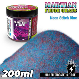 Martian Fluor Grass 4–6 mm – modelářský posyp Neon Stitch Blue (200 ml)