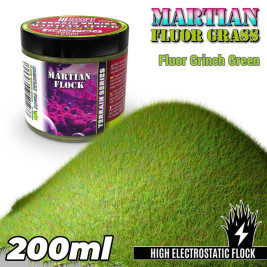 Martian Fluor Grass 4–6 mm – modelářský posyp Grinch Green (200 ml)