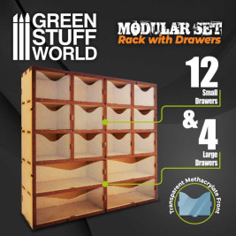 Modular Rack with Drawers – modulární organizér se 16 zásuvkami (vertikální)