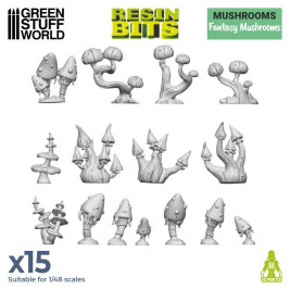 3D Printed Set Fantasy Mushrooms – 3D tištěné houby (15 ks)