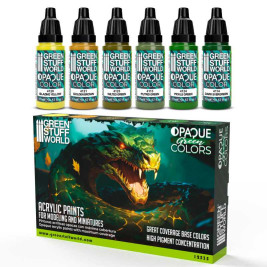 Acrylic Paint Set – Opaque Green Colors (6× 17 ml)