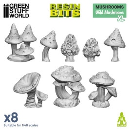 3D Printed Set Wild Mushrooms XL - 3D printed wild mushrooms XL (8 pcs)
