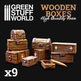 Wooden Boxes Set - Set of wooden boxes (9 pcs)
