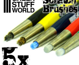 Scratch Brush Pens – Cleaning and Patina Pens with Bristles (5 pcs)