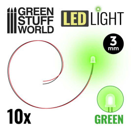 LED green 3mm (10 pcs)
