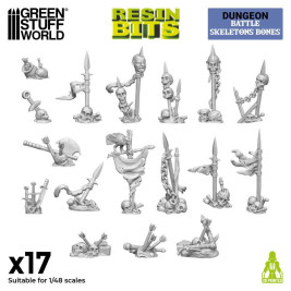 3D Printed Battle Skeleton Bones – (17 pcs)