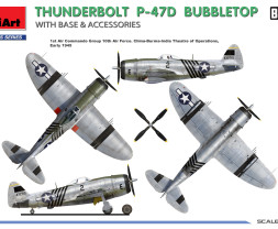 1:48 Republic P-47D Bubbletop w/ Base & Accessories (Big Set)