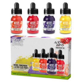 Acrylic Inks Set – Transparent Fire (4× 30 ml)