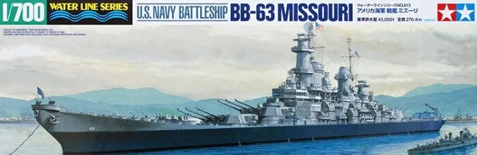 Tamiya 31613 1/700 Scale Model Kit - US Navy Battleship USS Missouri BB-63